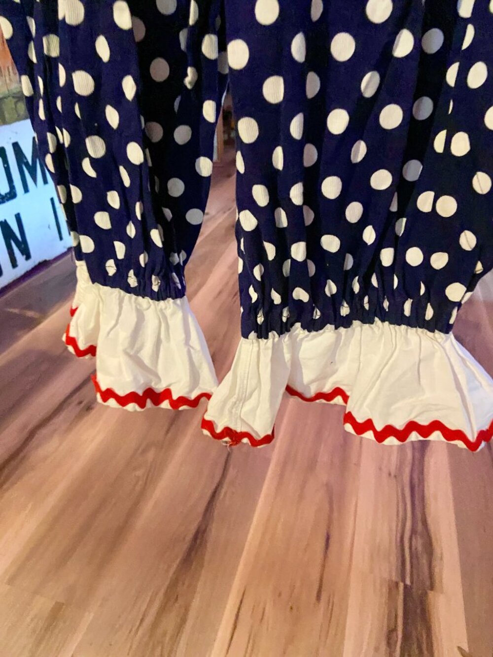 Vintage Clown Costume Halloween Circus 60s Handmade Polka Dot Ruffled Collar - Picture 7 of 15